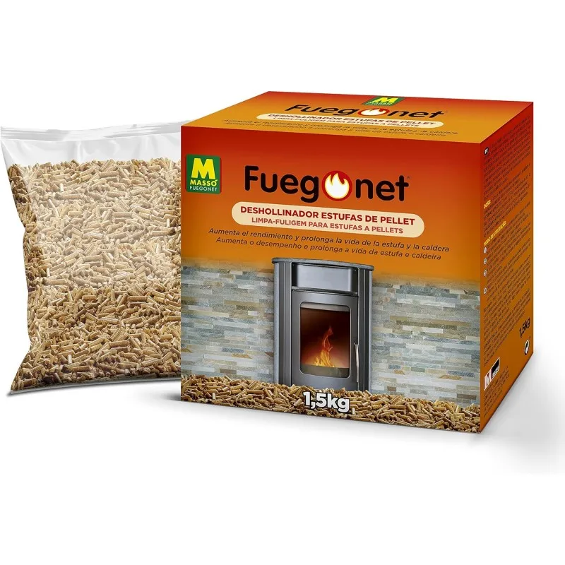 Massó Deshollinador para Estufas y Calderas de Pellet - Acción Desincrustante - Envase 1.5 Kg