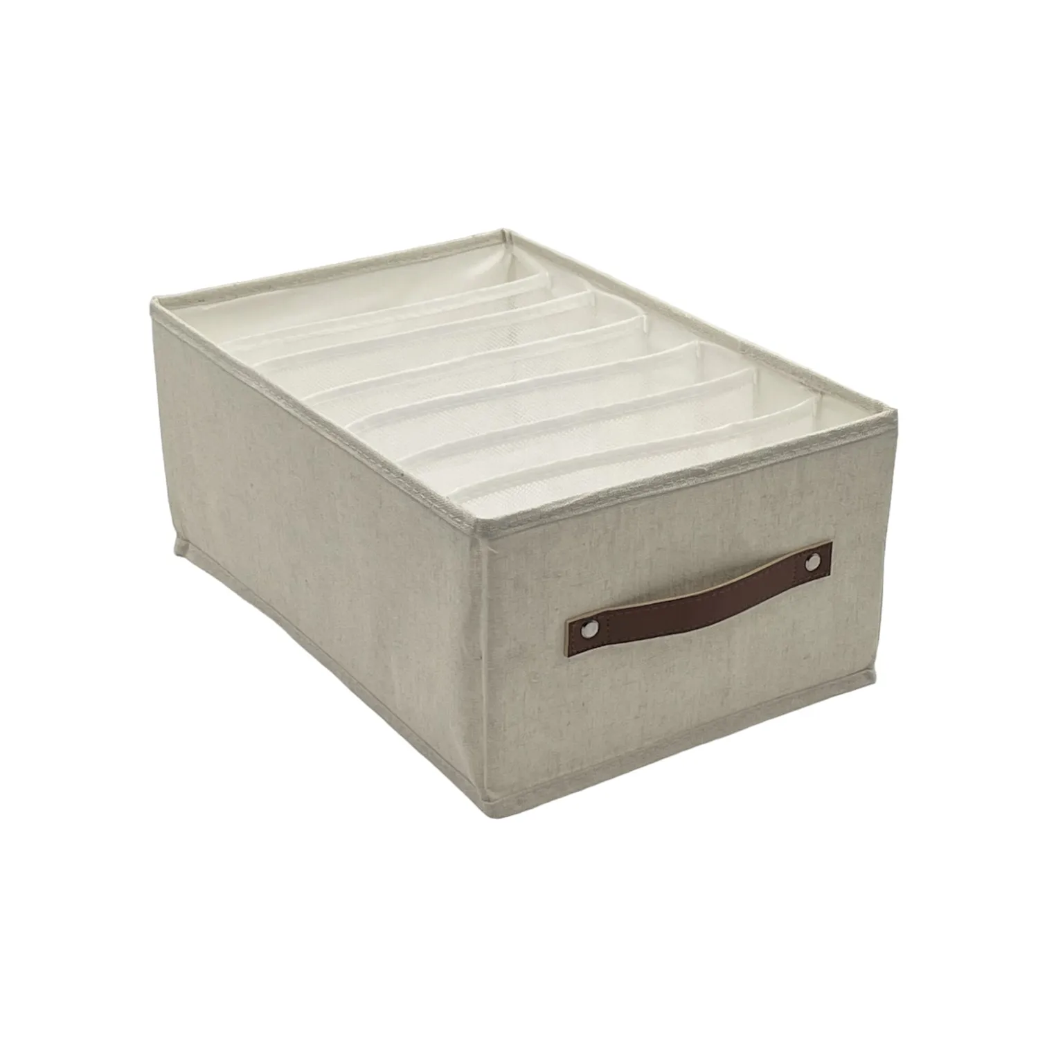 Cajas de Almacenamiento para Ropa en Armario con Asas Resistentes (Beis, 1 Unidad) - Allpercom