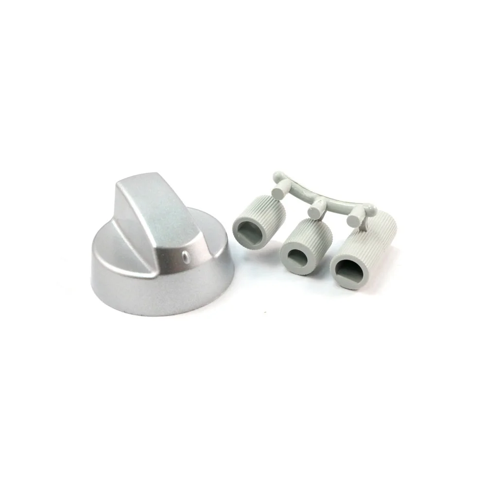 Pack 4 unidades mando horno/cocina 6,8mm universal (Plateado)  Anakel Home