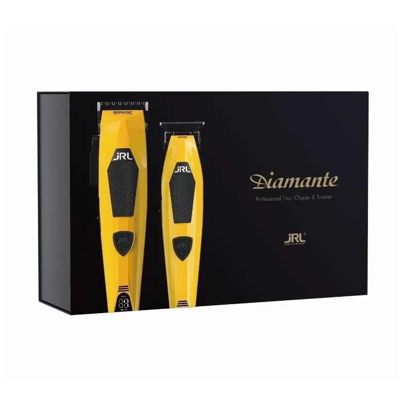 JRL PACK JRL LAMBORGHINI DIAMANTE HAIR CLIPPER & TRIMMER NEGRO. Este exclusivo pack combina la máquina de corte profesional DI2025C y la trimmer de precisión DI2025T, inspiradas en la ingeniería Lamborghini. Sus motores Brushless de 8.200 rpm