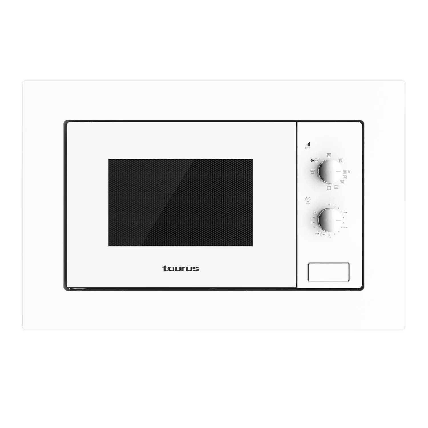 Taurus-integrable microwave MO20WHM. White Color. Metal product Material. 1.250 power W. Cable length 110 cm