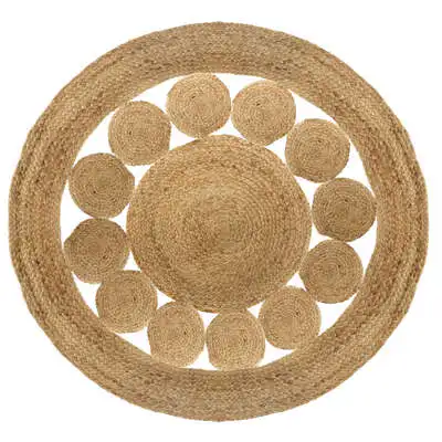 Factory Cuadros Alfombra de Yute Calada Menorca 120 Cm - Decoración Natural