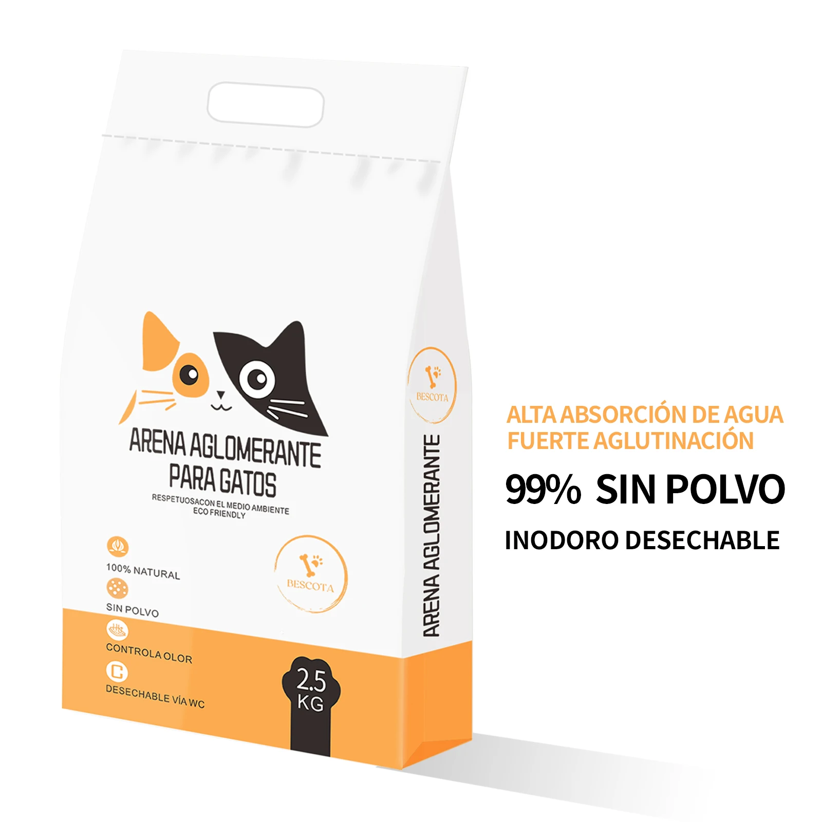 KingnetStore-Cat agglomerator litter Tofu Cat pearls absorbent Cat litter bentonite Eco-Friendly dust-free disposable odorless controls 100% odor-easy to use