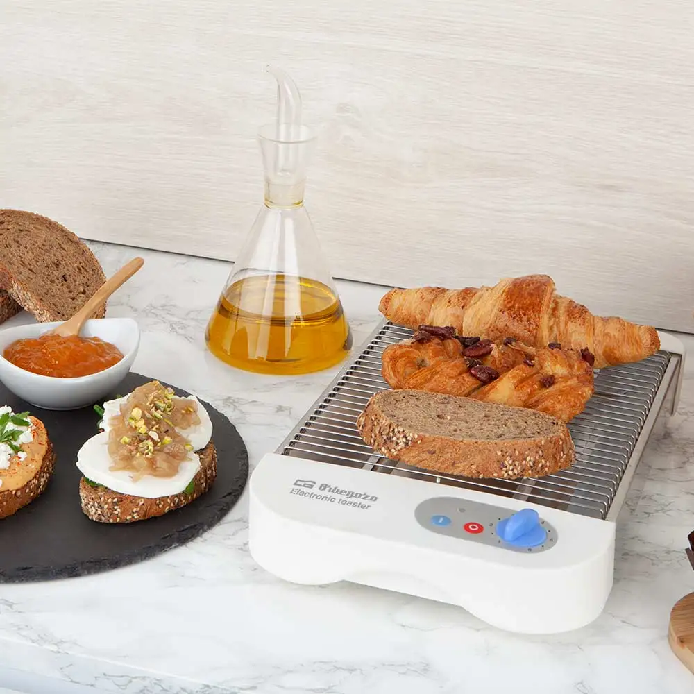 Orbegozo horizontal toaster heats pastries to 1010 a, electric toasting selector, 6 toasting positions