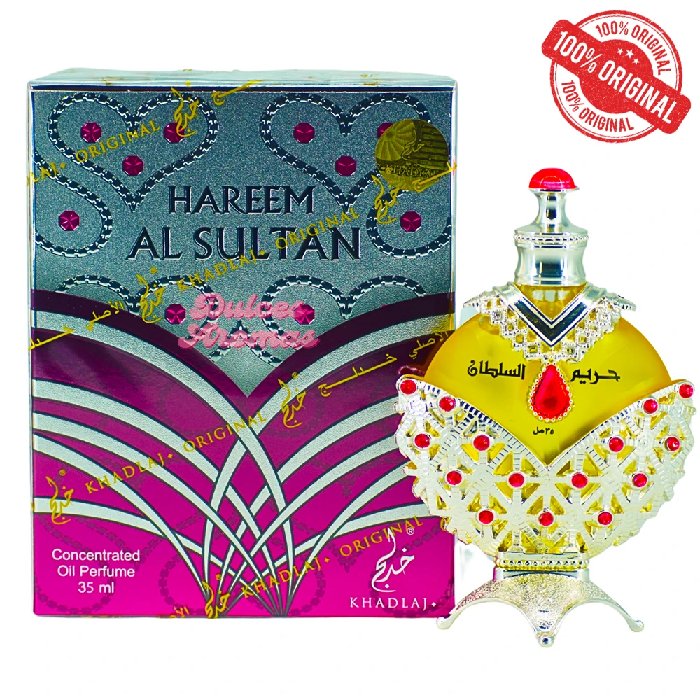 Hareem Sultan Silver de Khadlaj Arabic Perfume In Oil For Women Original Luxury Exlusive-35ml