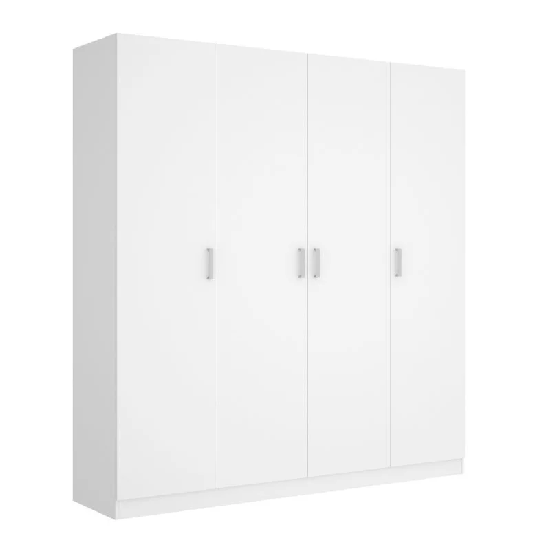 MOBELCENTER -Armario 4 Puertas Maxi - Armario Matrimonio 215 cm de Altura - Color Blanco - Ancho: 200 cm x Fondo: 52 cm x Alto: 215 cm - (1202)