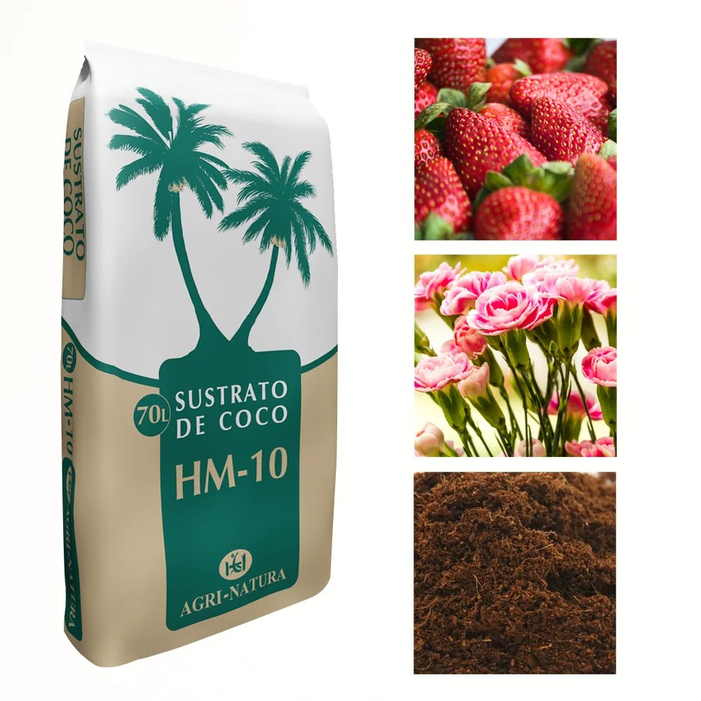 ✅Sustrato Fibra de coco 70L 100% Natural  y orgánico AGRINATURA HM10, calidad PREMIUM gracias a sus 3 cribados lo que confiere  un coco con mucho grano y poca fibra para una mayor esponjosidad y aireación, ideal para cualquier tipo de cultivo