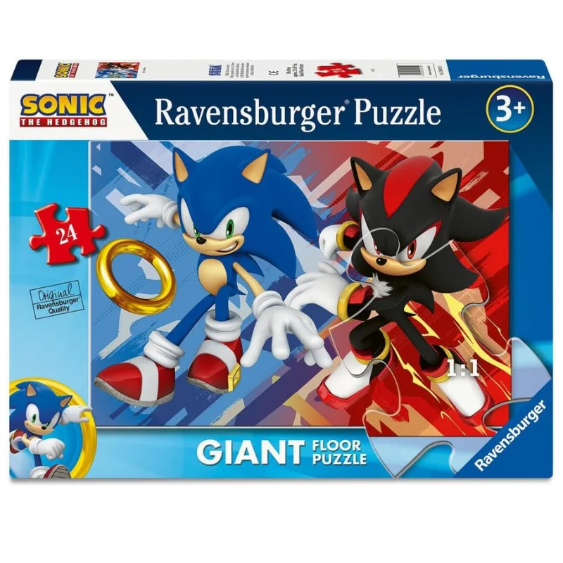 RAVENSBURGER PUZLE GIGANTE DE SUELO SONIC 24 PIEZAS, 04215, TIENDA CON LICENCIA OFICIAL