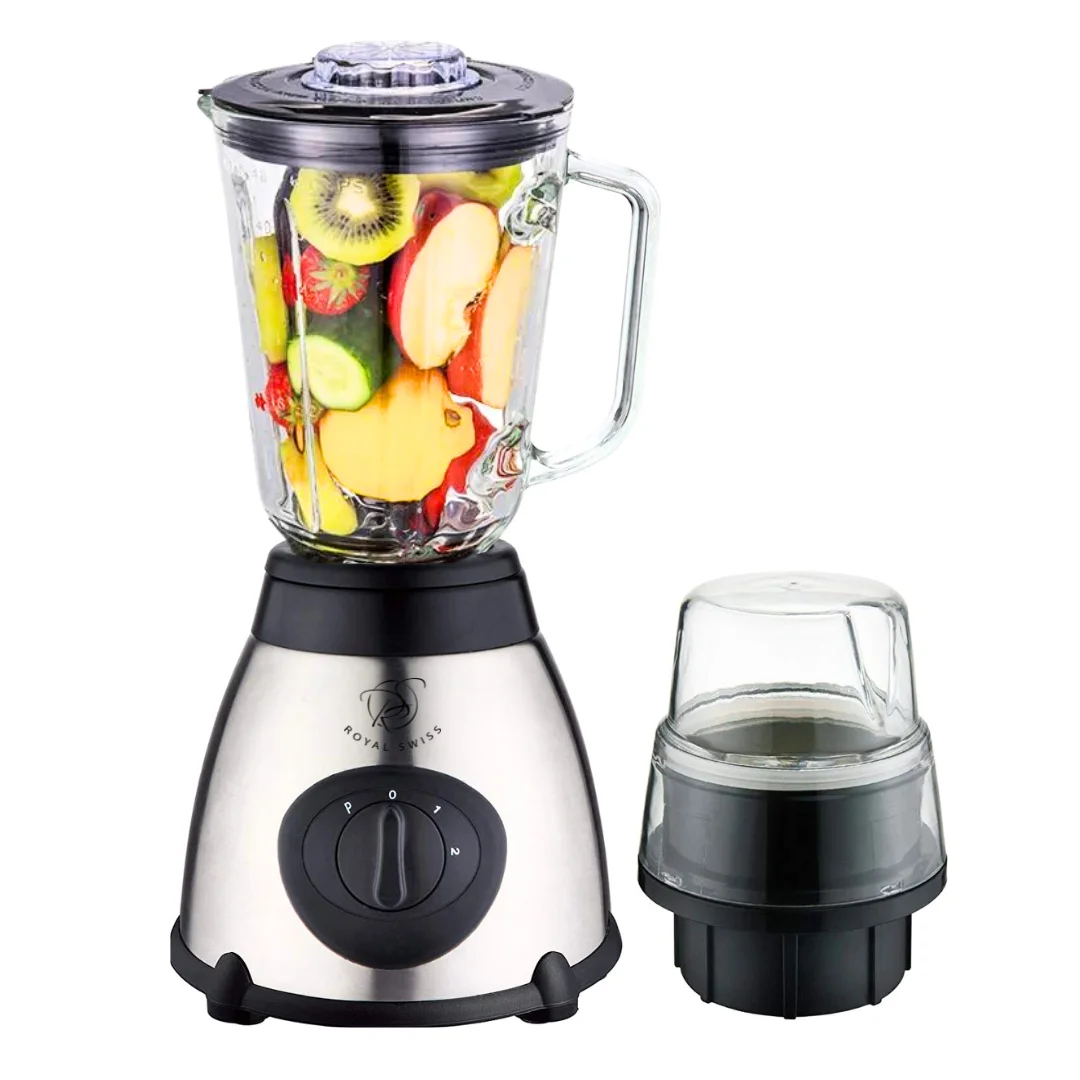 Licuadora Batidora  y Molinillo con vaso de vidrio / 1000w/ 1.5 Litros,  2 Velocidades + Pulso/ batidora mezcladora/ base acero inoxidable y jarra en cristal / Ideal para batidos, salsas y más