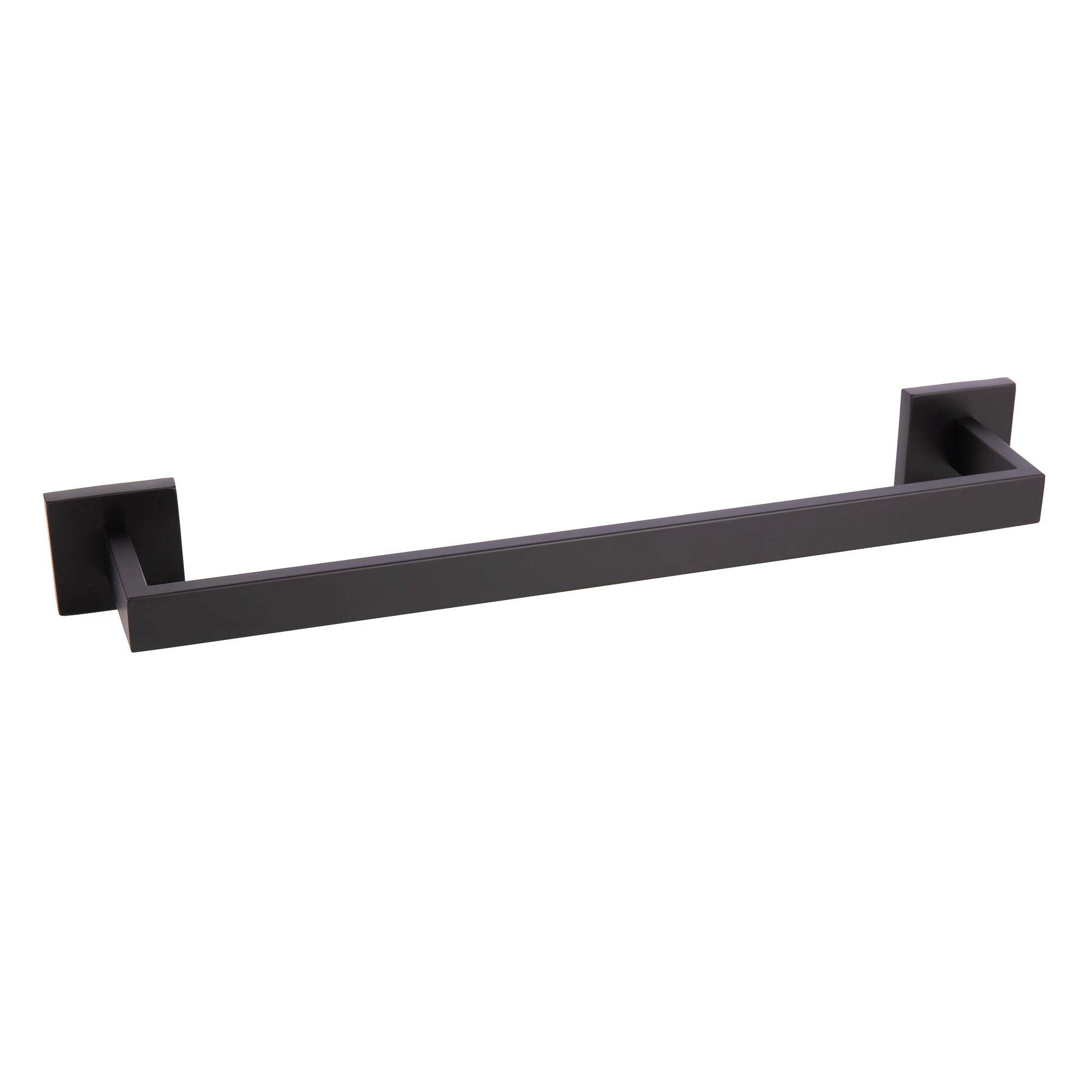 Cofan Toallero negro mate atornillado a pared | Diseño cuadrado minimalista | Material: acero inoxidable | Kit de fijación incluido | Medidas: 45 x 8 x 5,5 cm