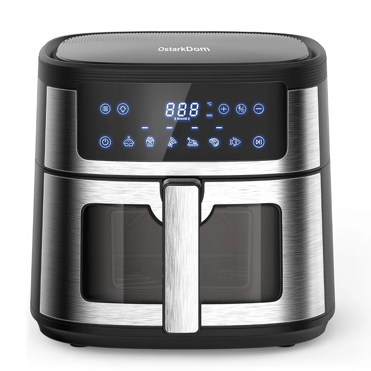 Freidora de aire sin aceite 6L Aranzos panel tactil, Ostarkdom Temperatura Regulable hasta 200 ° C, Temporizador 60 minutos, Apagado automático, 1500W