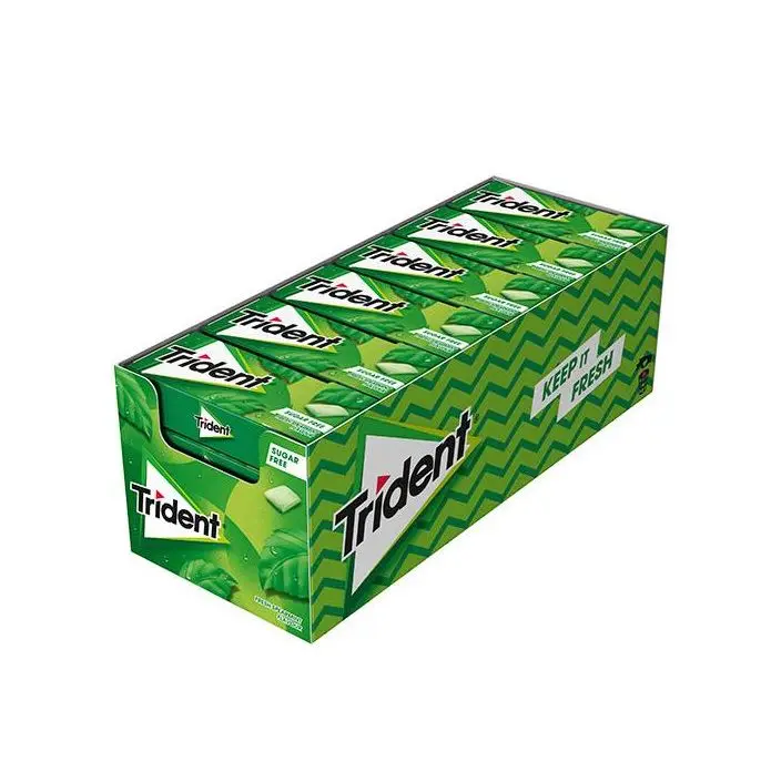 TRIDENT GRAGEA HERBABUENA-Gum WITHOUT SUGAR-Pack 24 Units of 14g #1