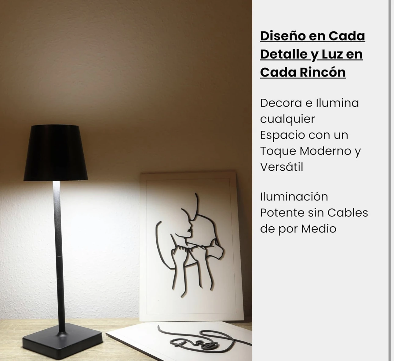 Wireless LED Table Lamp, Portable and Two-Layer Adjustable Rechargeable Lamp, Touch Control, Dimmable to 3 Modes Light, Waterproof IP54 for Indoor, Outdoor and Bedside Table