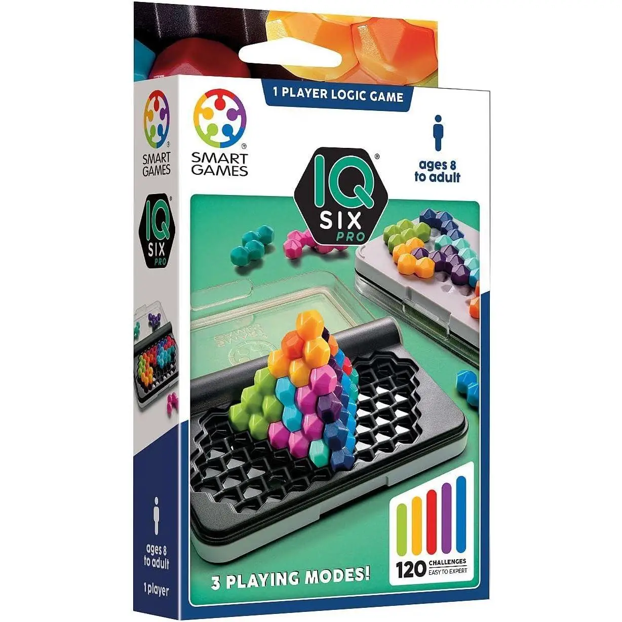 Smart Games- IQ Six Pro | Rompecabezas Niños | Juegos De Mesa Niños 8 Años O Más | Juego Mesa 120 Desafíos | Juegos Infantiles| Juegos Educativos
