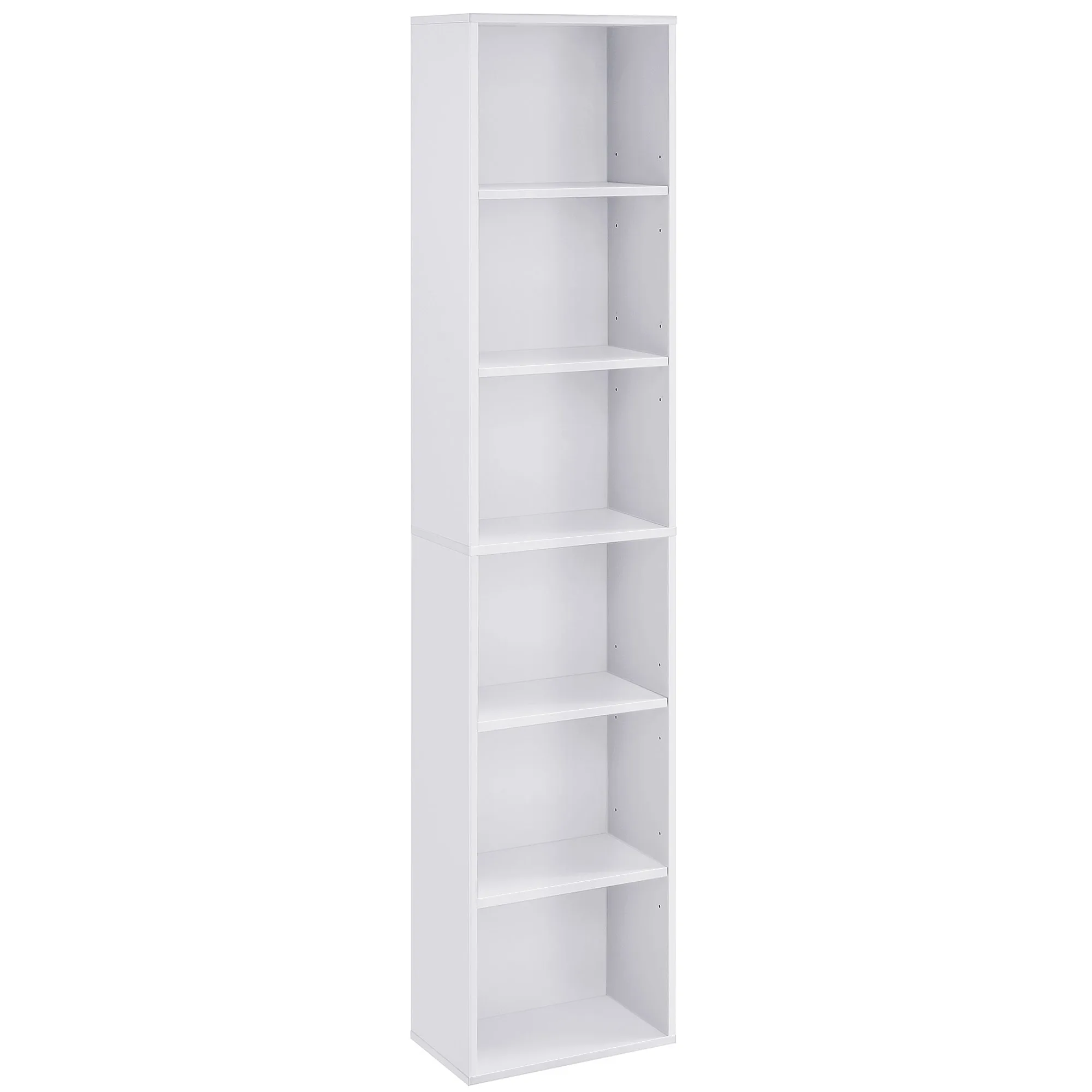 VASAGLE Librería, Estantería de 6 Niveles, para Salón, Estudio, Oficin, Dormitorio, Estilo Escandinavo, 40 x 24 x 178,5 cm, Blanco