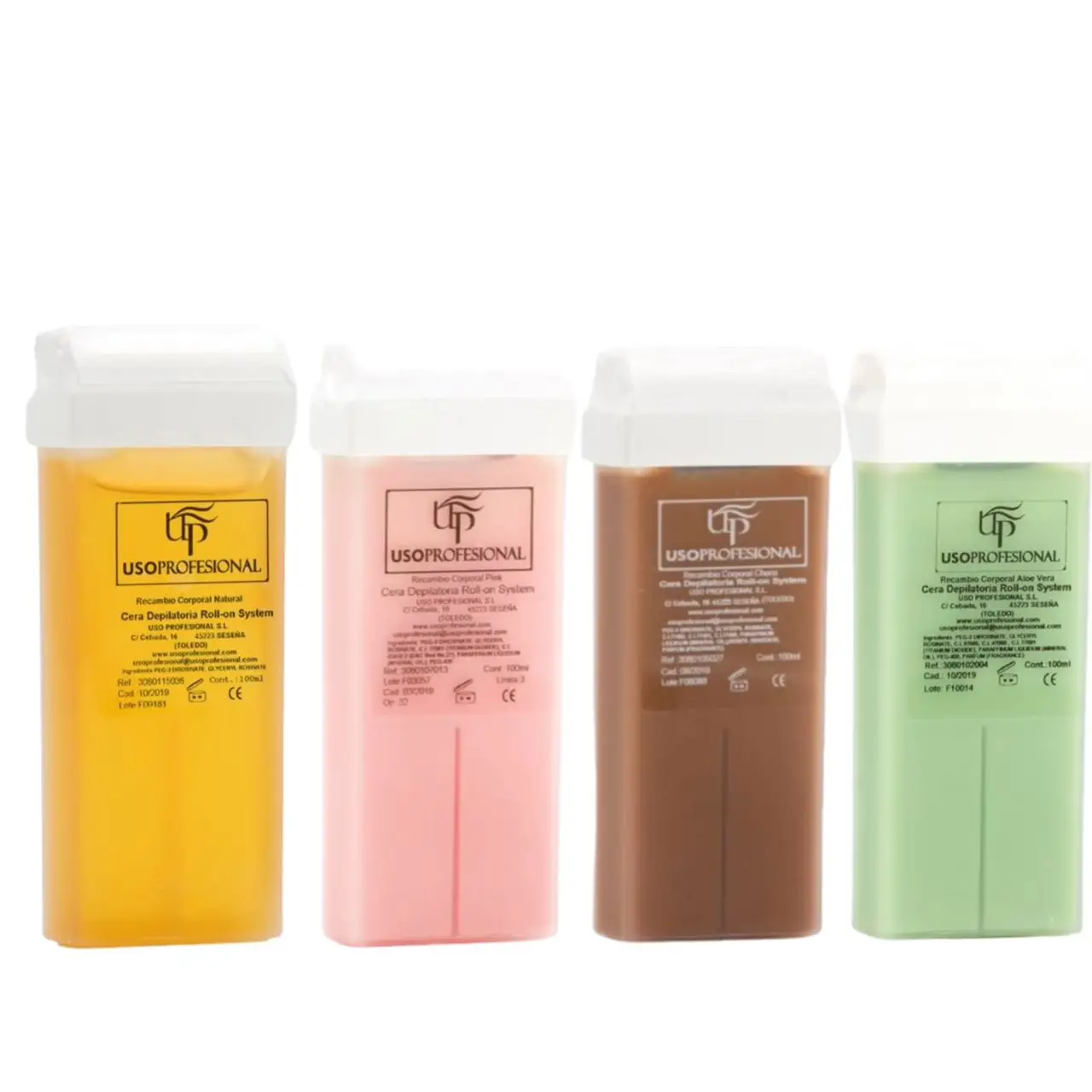 4 CARTUCHOS ROLL-ONS DE CERA DEPILATORIA  100 ML