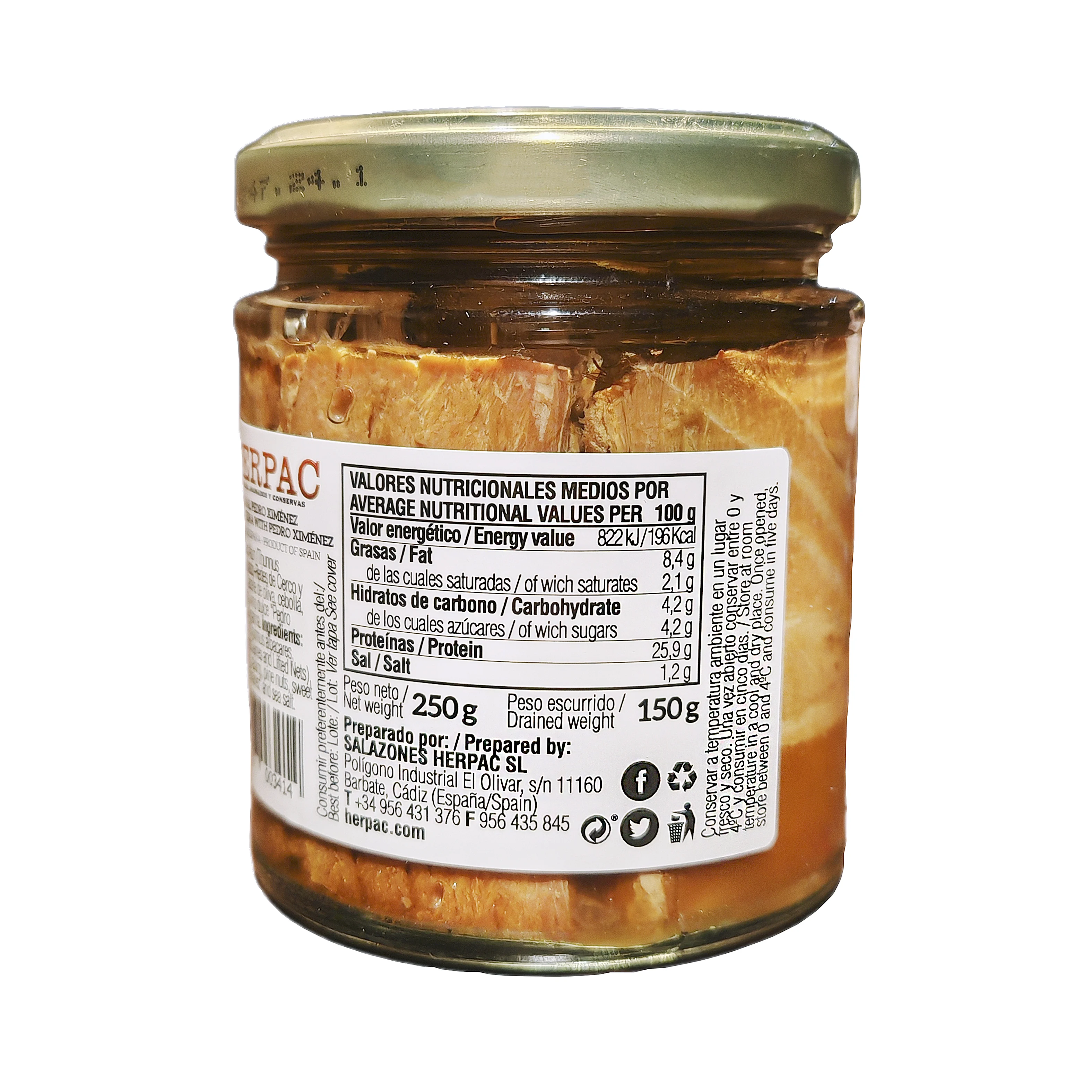 Salazones herpac ximénez pedal tuna (pack of 2 units)