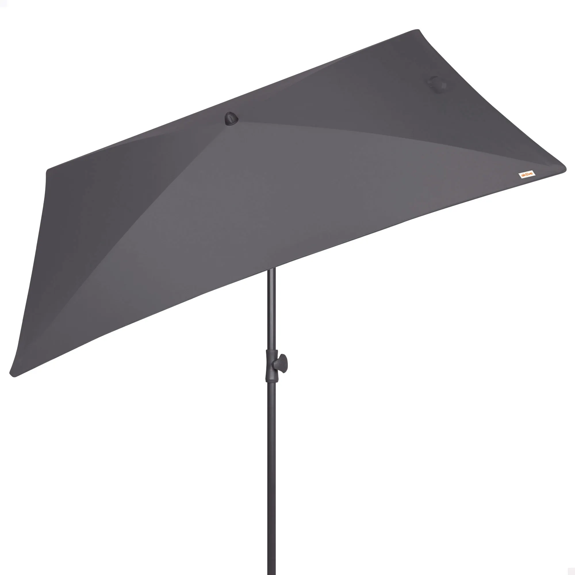 AKTIVE Sombrilla terraza rectangular, Sombrilla balcón, 200x125 cm, Protección UV30, Mástil de Ø28/32 mm, Sombrillas grandes, Sombrilla inclinable, Sombrilla grande terraza, Sombrilla terraza