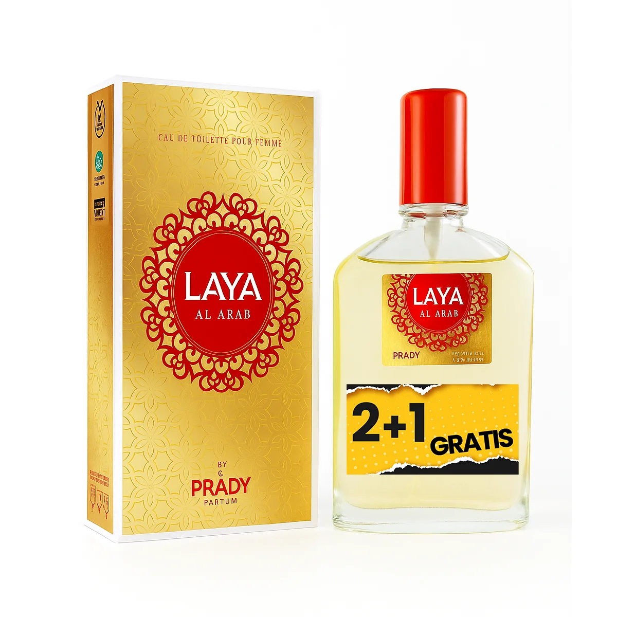3 UNIDADES (2+1 Gratis) Laya Al Arab Eau de Toilette Mujer – 90 ml | Aroma Floral Oriental Elegante