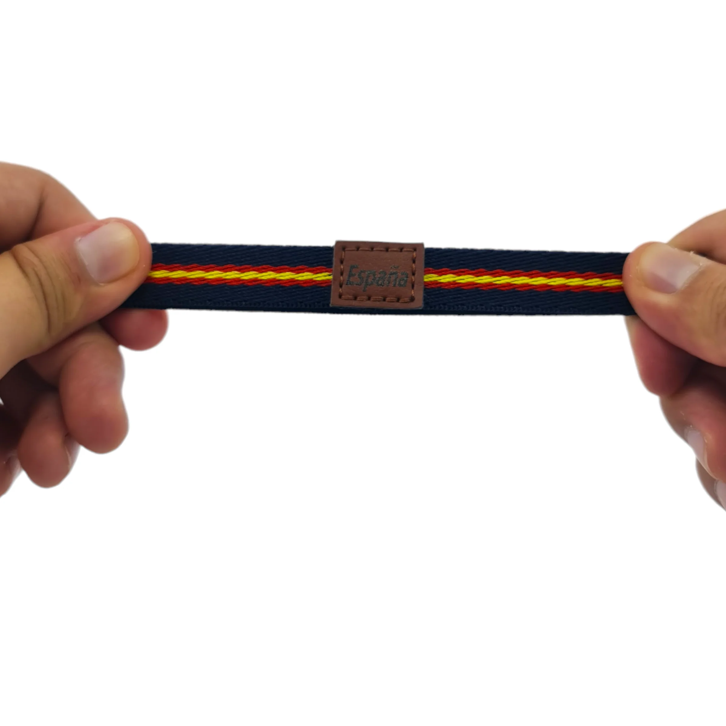 أساور مرنة بعلم اسبانيا للرجال، قطعة من الأساور الجلدية الإسبانية للنساء - مقاس واحد
