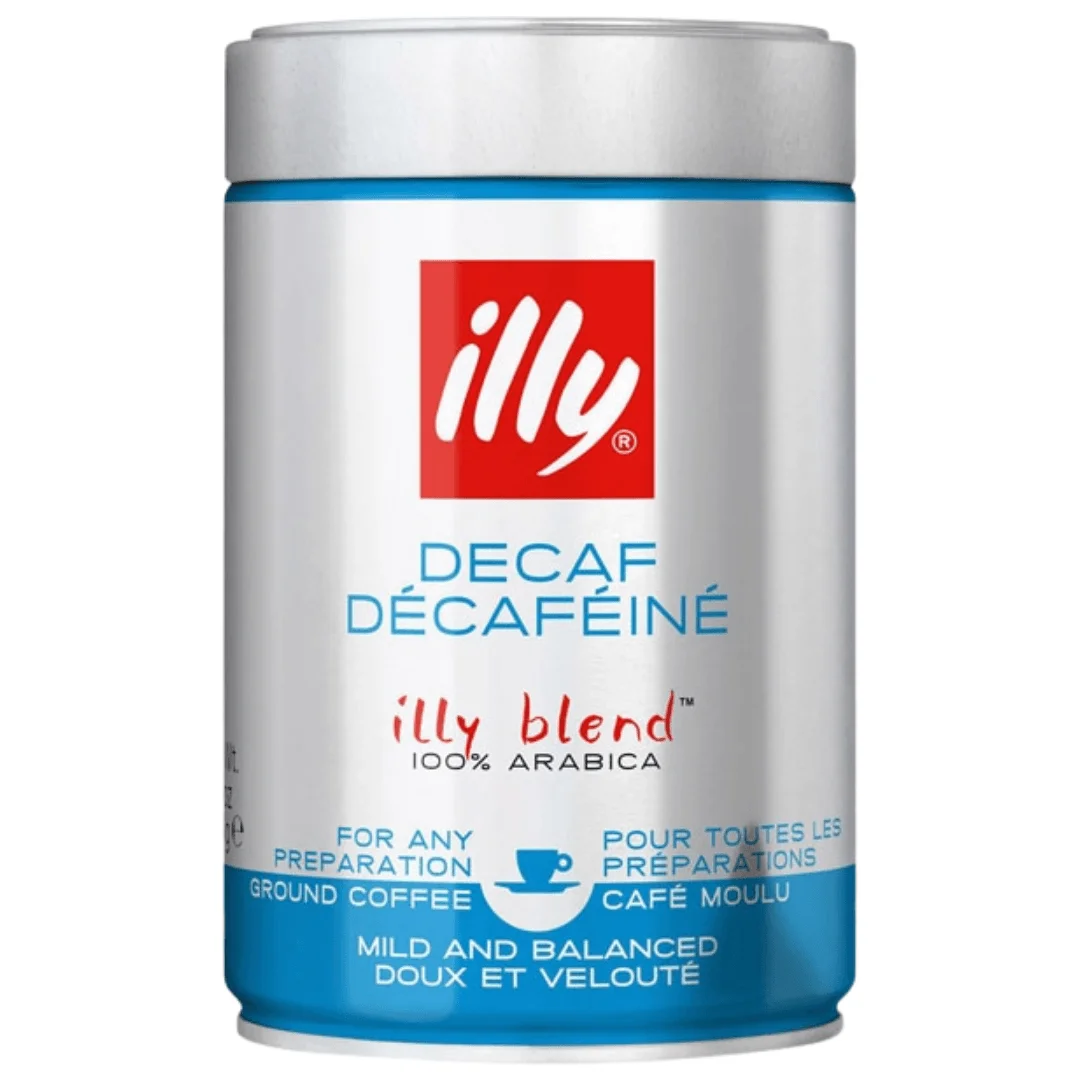 Café Molido Descafeinado Illy 250 Gr - Mezcla 100% Arábica de Alta Calidad - QUMIR