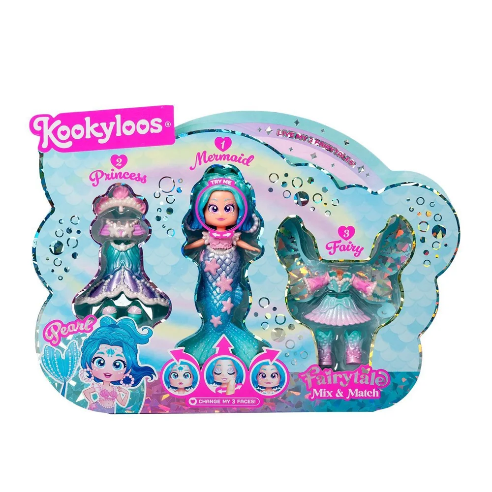 Kookyloos s fairytale mix & match doll. Includes doll with 3 dresses. 21x29x4 cm - assorted models (magic box pklsp106in190)