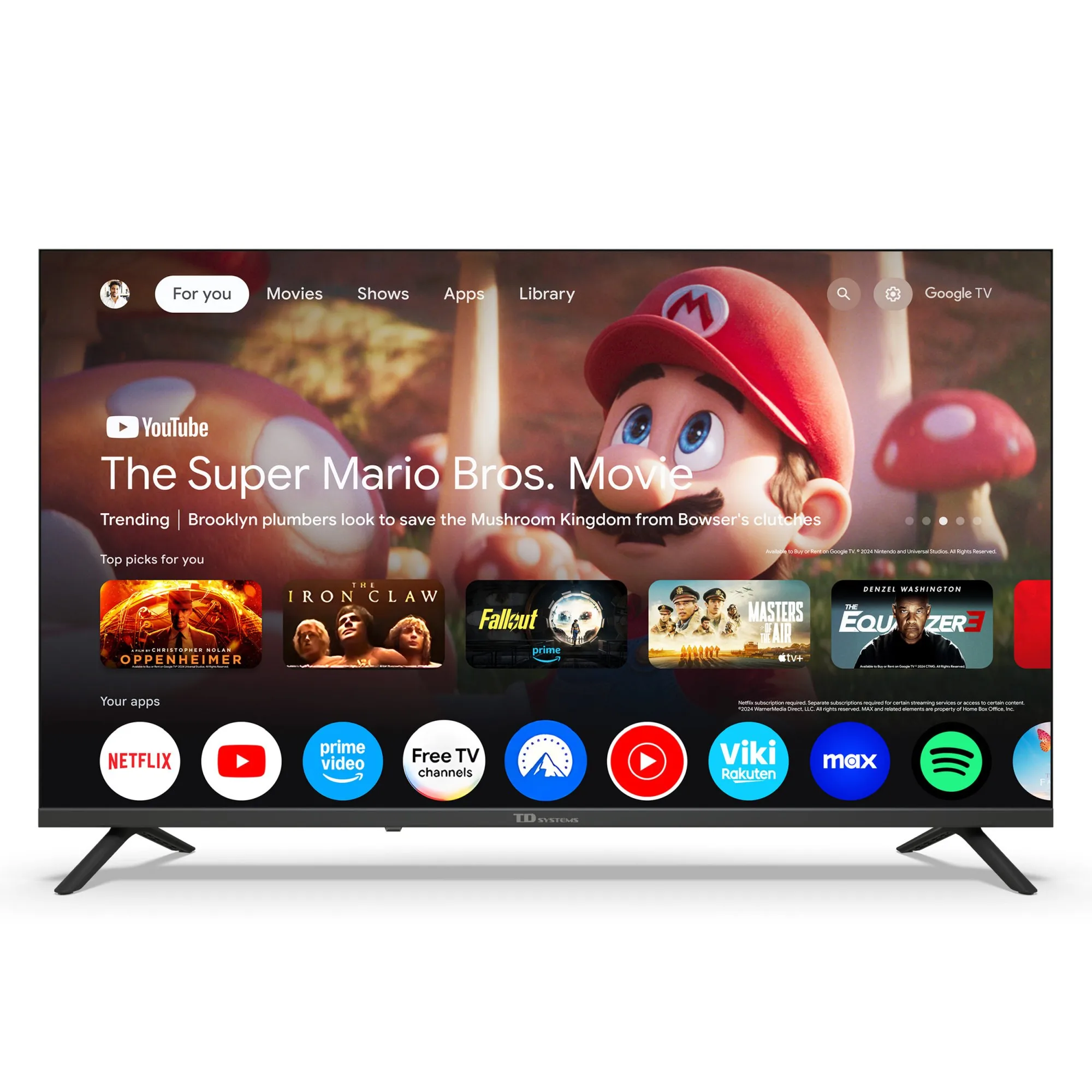 Smart tv 40 inches full hd hey google official assistant with voice control. Android tv 14 - td systems k40dlc21gle