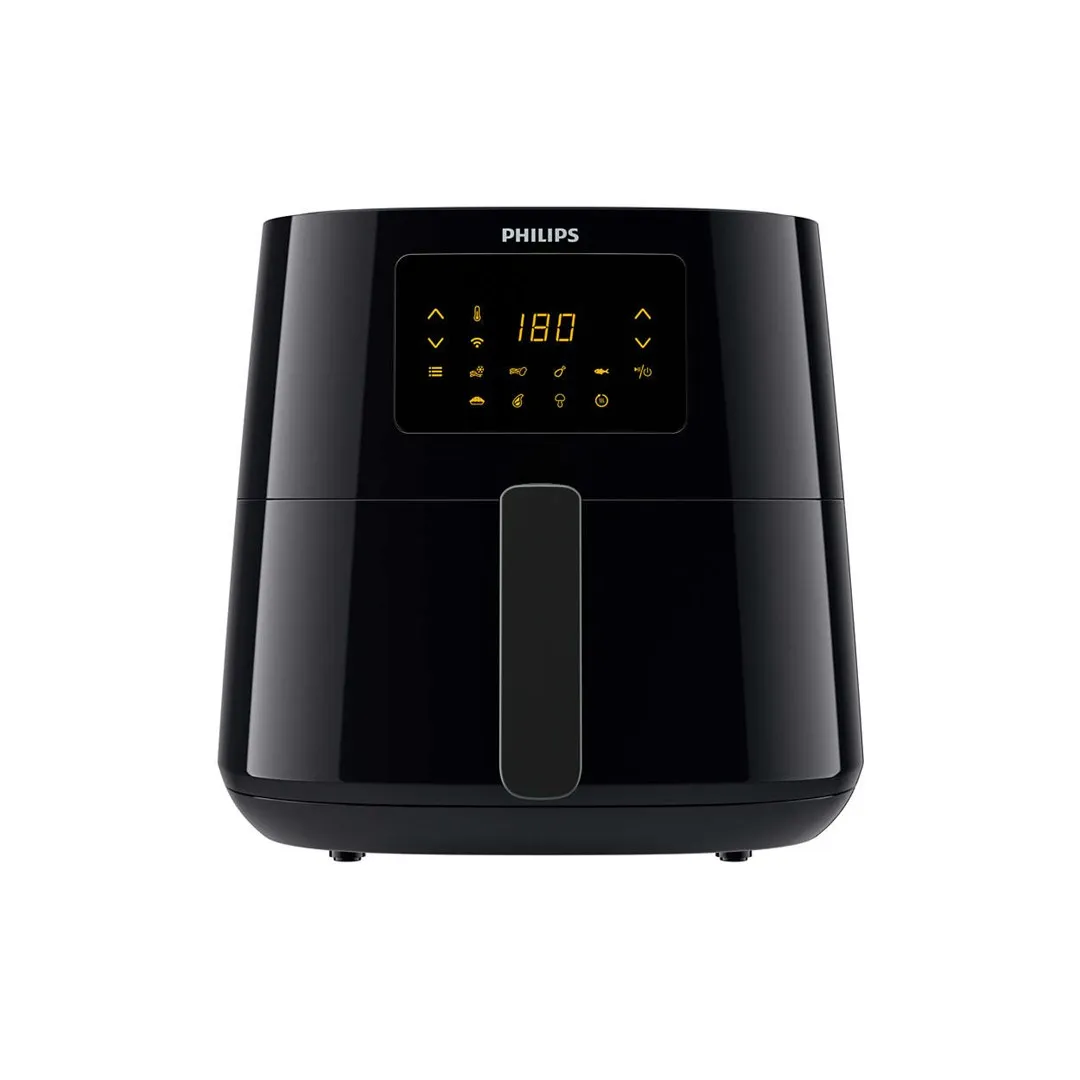 Philips Essential Airfryer XL Black - 6.2L oil-free air fryer with TurboStar Rapid Air technology, 2000W power for quick and even cooking, smartphone 