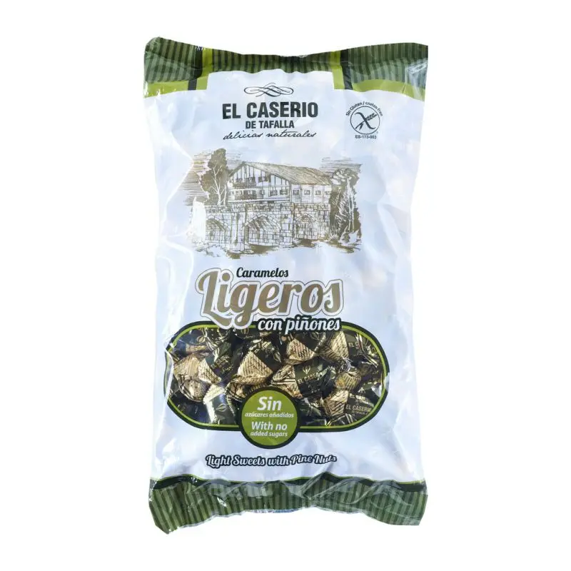 CARAMELOS CON PIÑONES - EL CASERÍO DE TAFALLA - 1KG - SIN AZUCAR - LIGEROS.
