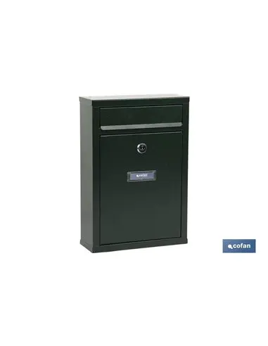 Cofan green outdoor mailbox letter model 320x215x85mm - weather resistant