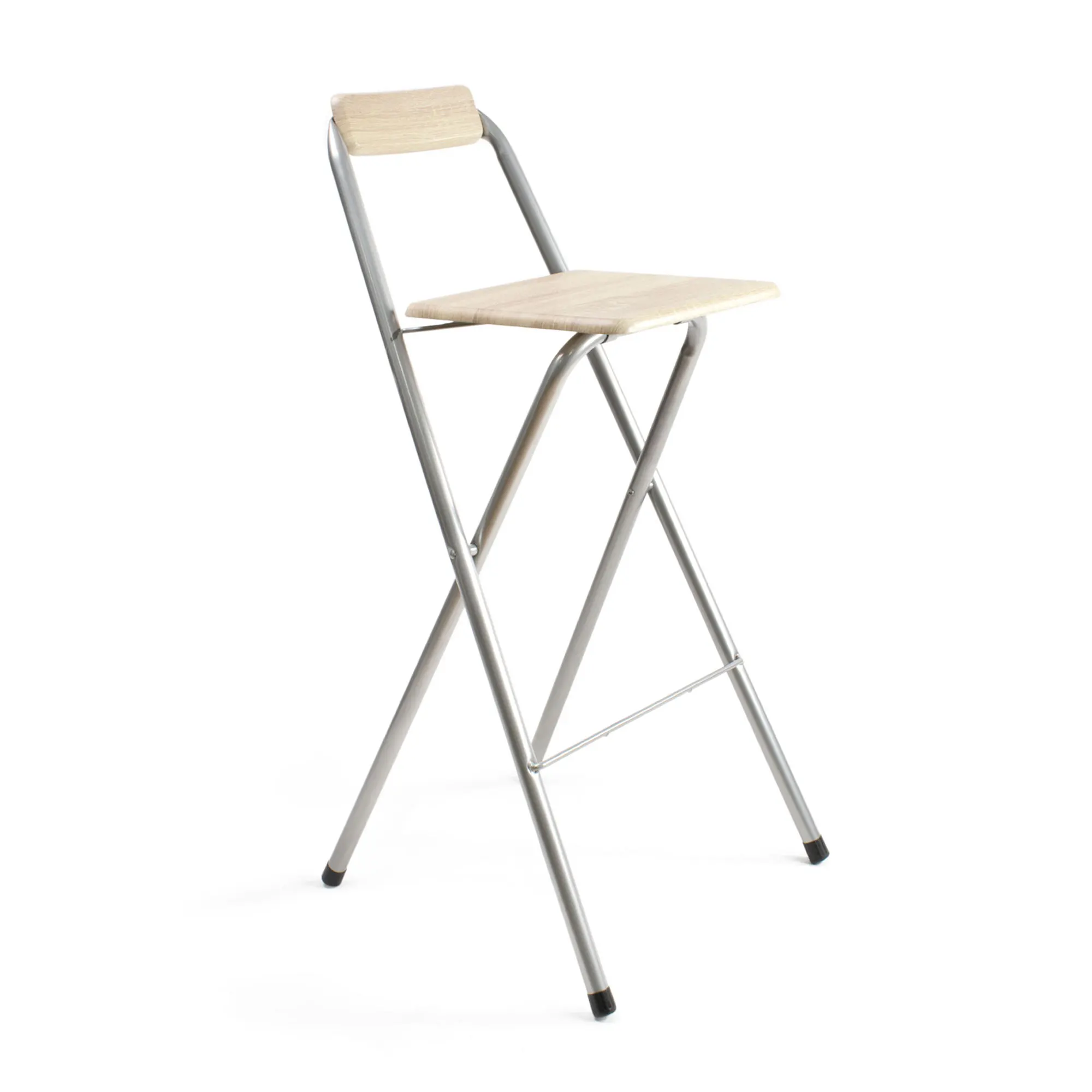 The Secret Home - Pack de 1,2 y 4 Taburetes Altos con Respaldo en Metal y Madera - Varios Modelos - Asiento Plegable de Metal y Madera - Ideal para Cocina