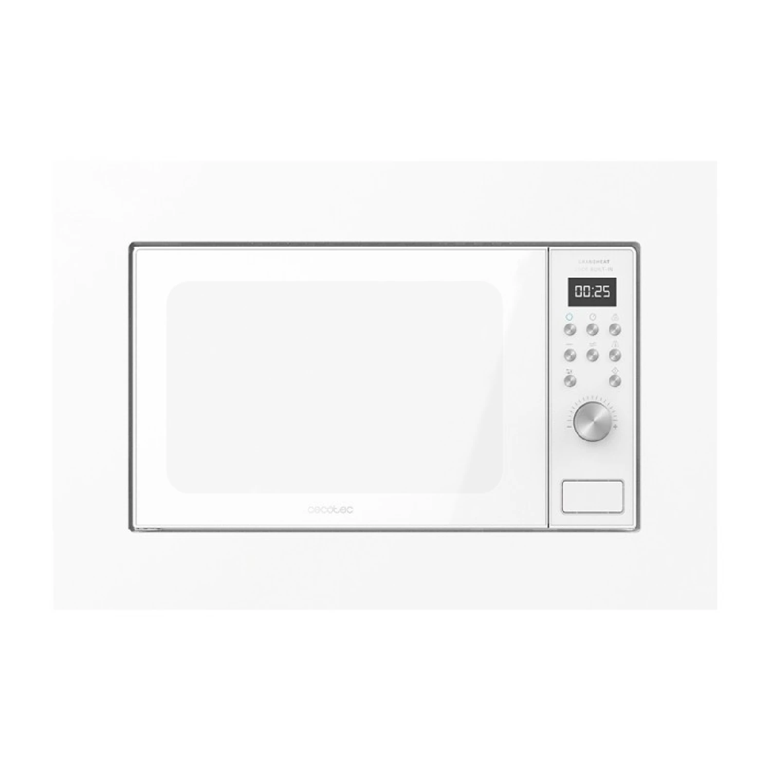 Cecotec Microondas encastrable Digital GrandHeat 2000 Built-In White. 700W, Integrable, Capacidad 20 L, Grill 900 W