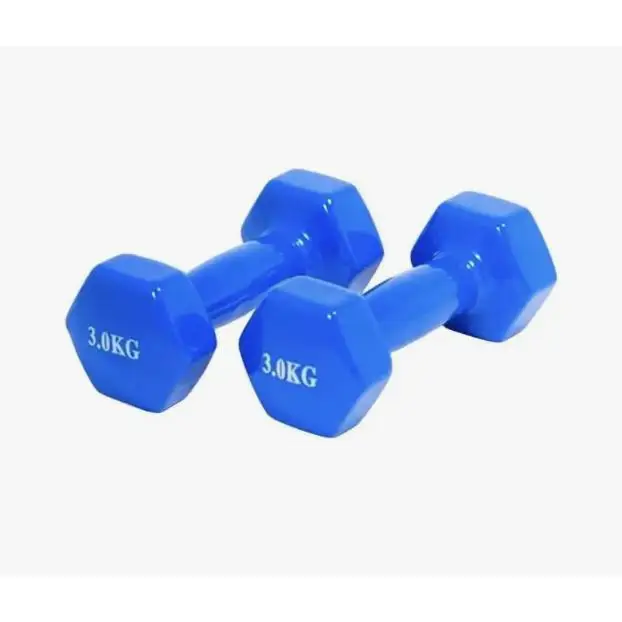 Weighs neoprene Dumbbell 1, 1.5, 2, 3kilos blue and red, short Anti-rolling pack 2 units.