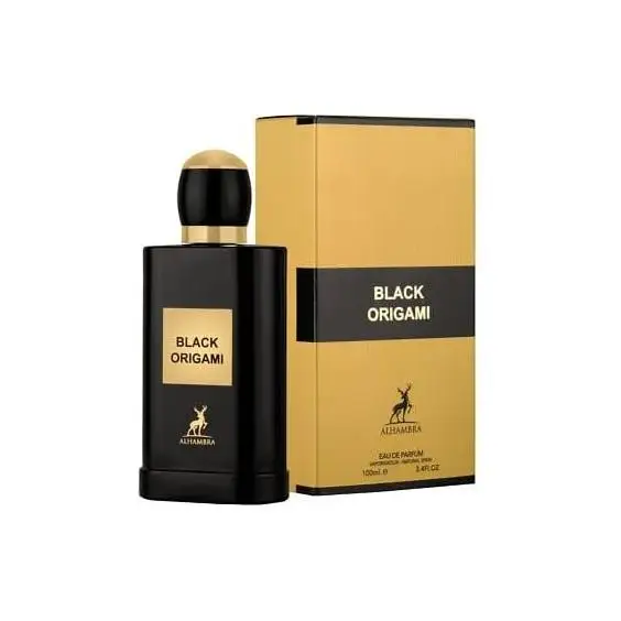 Maison Alhambra Black Origami Eau de Parfum 100 ml – Perfume Unisex Oriental Amaderado de Larga Duración