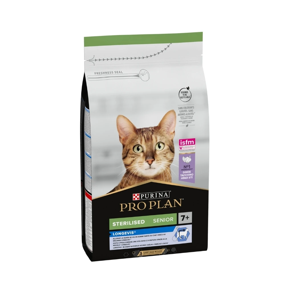 Pro plan - sterilized senior 7+ longevis - dry food for senior cats (7+) sterilized (turkey)