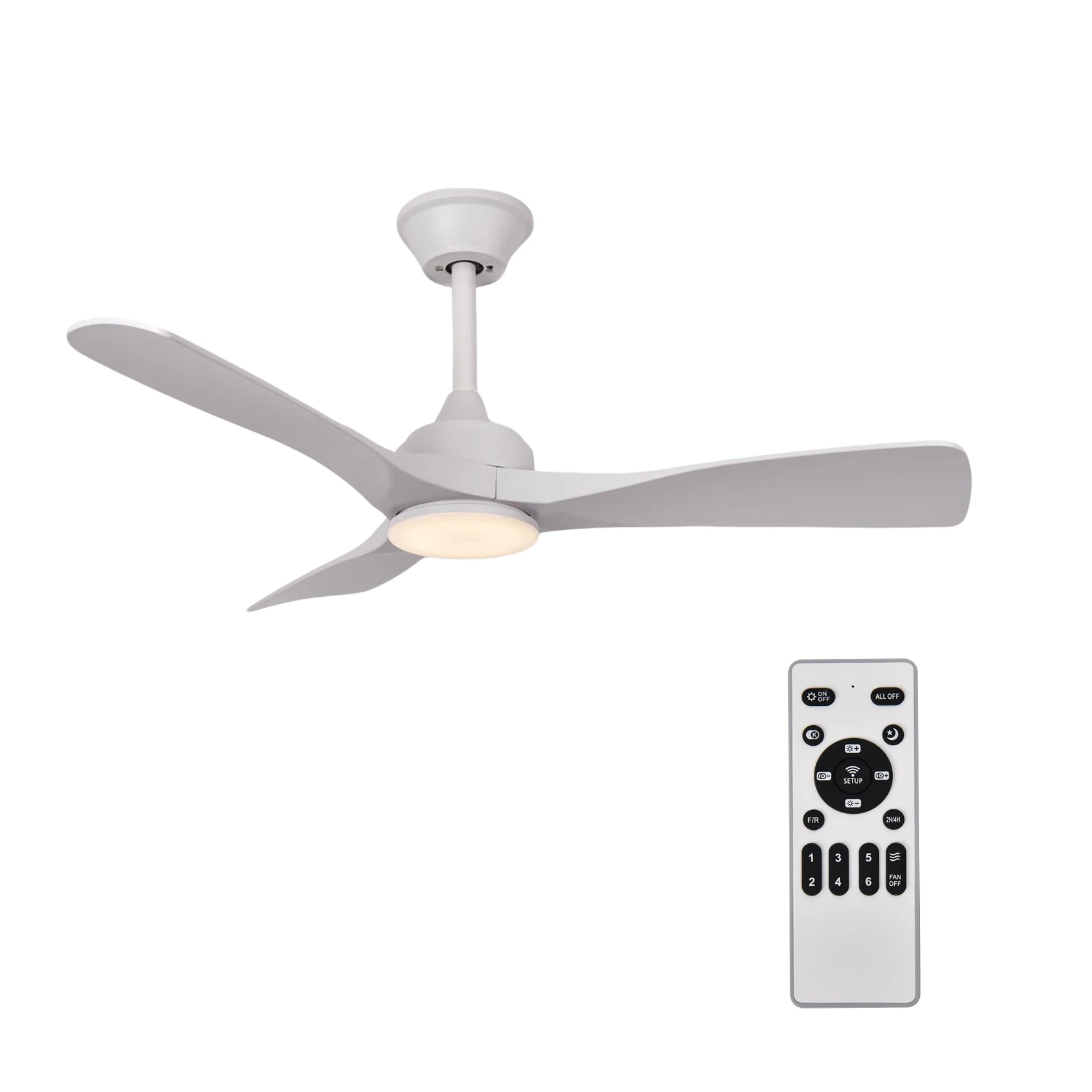 hola led Ventilador de Techo LED 52"/42“ con Luz LED Ajustable – 3000K-6000K, AC85-265V，Aspas de ABS, motor con bobinado de cobre.