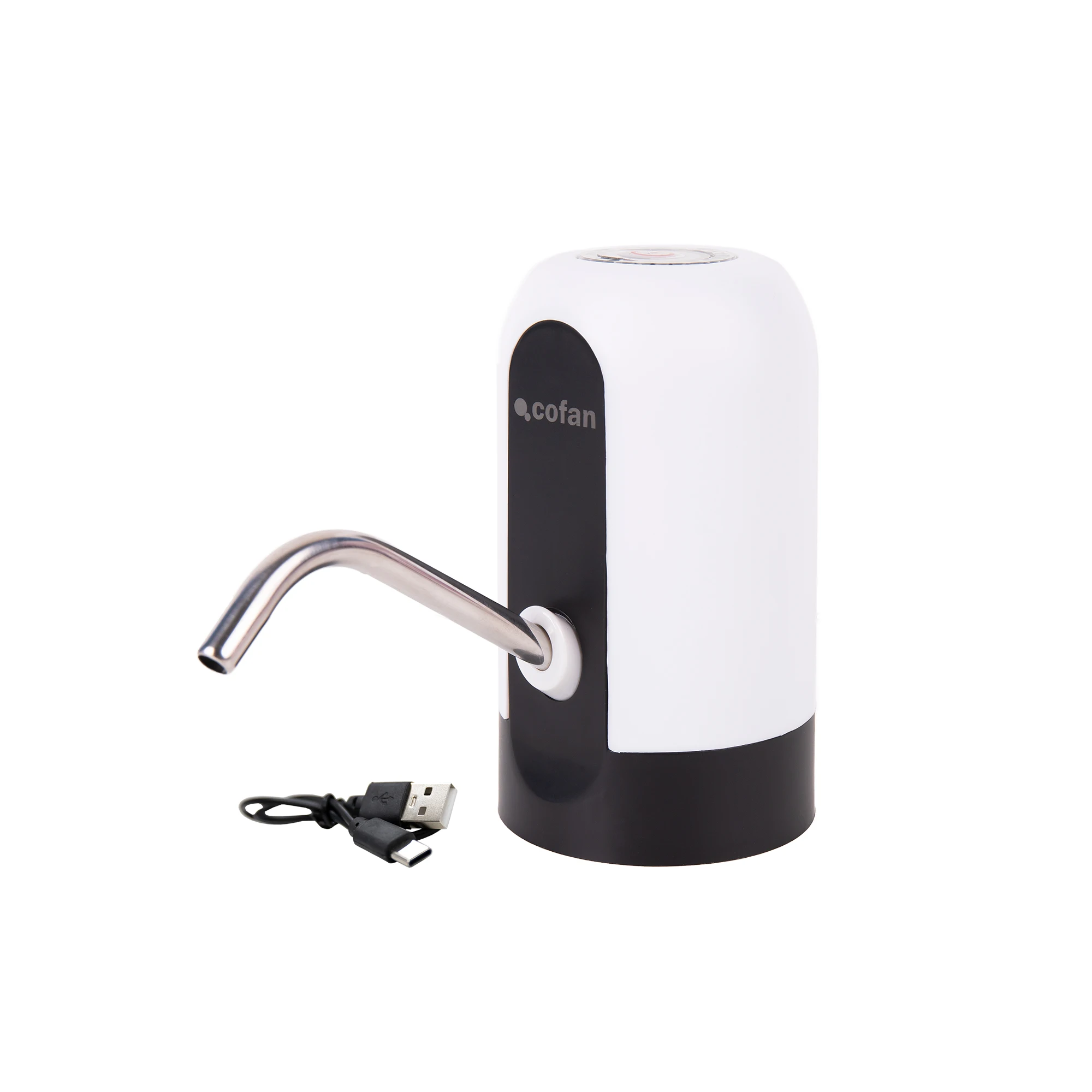 Cofan Dispensador de agua eléctrico | Recargable por USB-C | Batería de 1200 mAh | Grifo para garrafas de agua | Compatible con garrafas de 5 litros