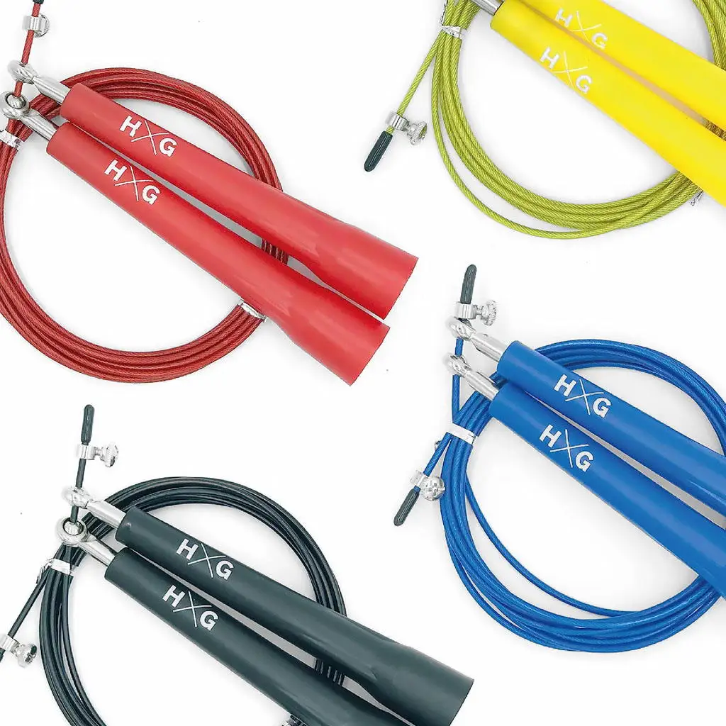 HxG Comba Ajustable PVC con Cable de Acero – Jump Rope Fitness y Cross Training 3 m, Mango Antideslizante