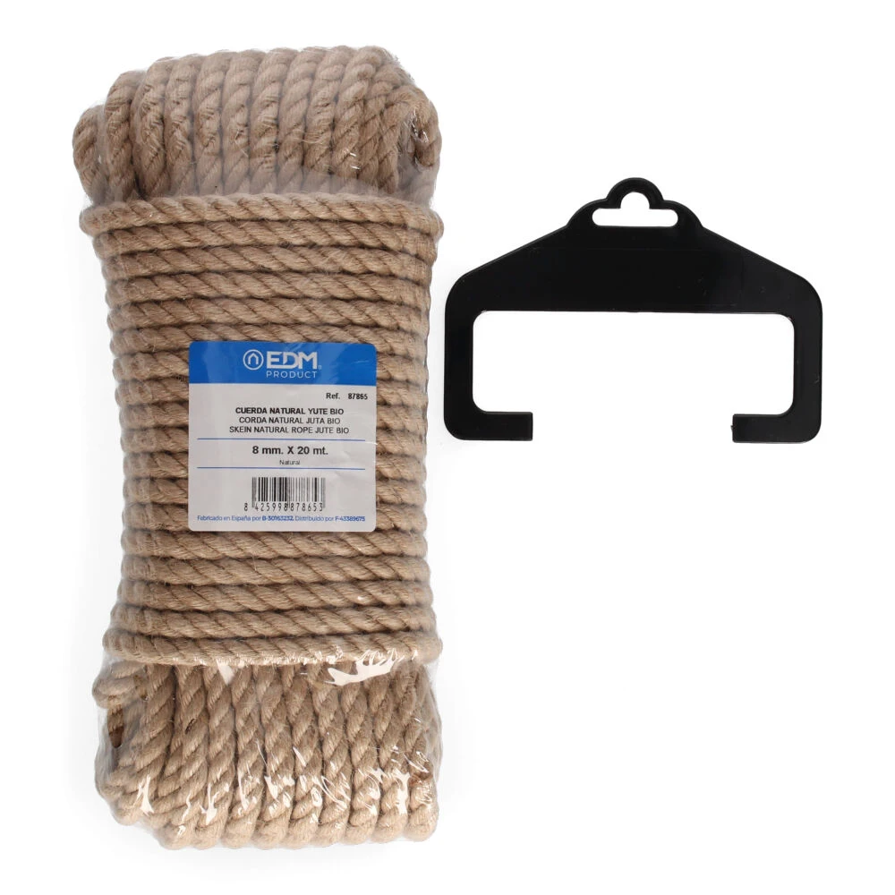 20m skein NATURAL rope jute BIO. 3 corpores. 8mm EDM gauge