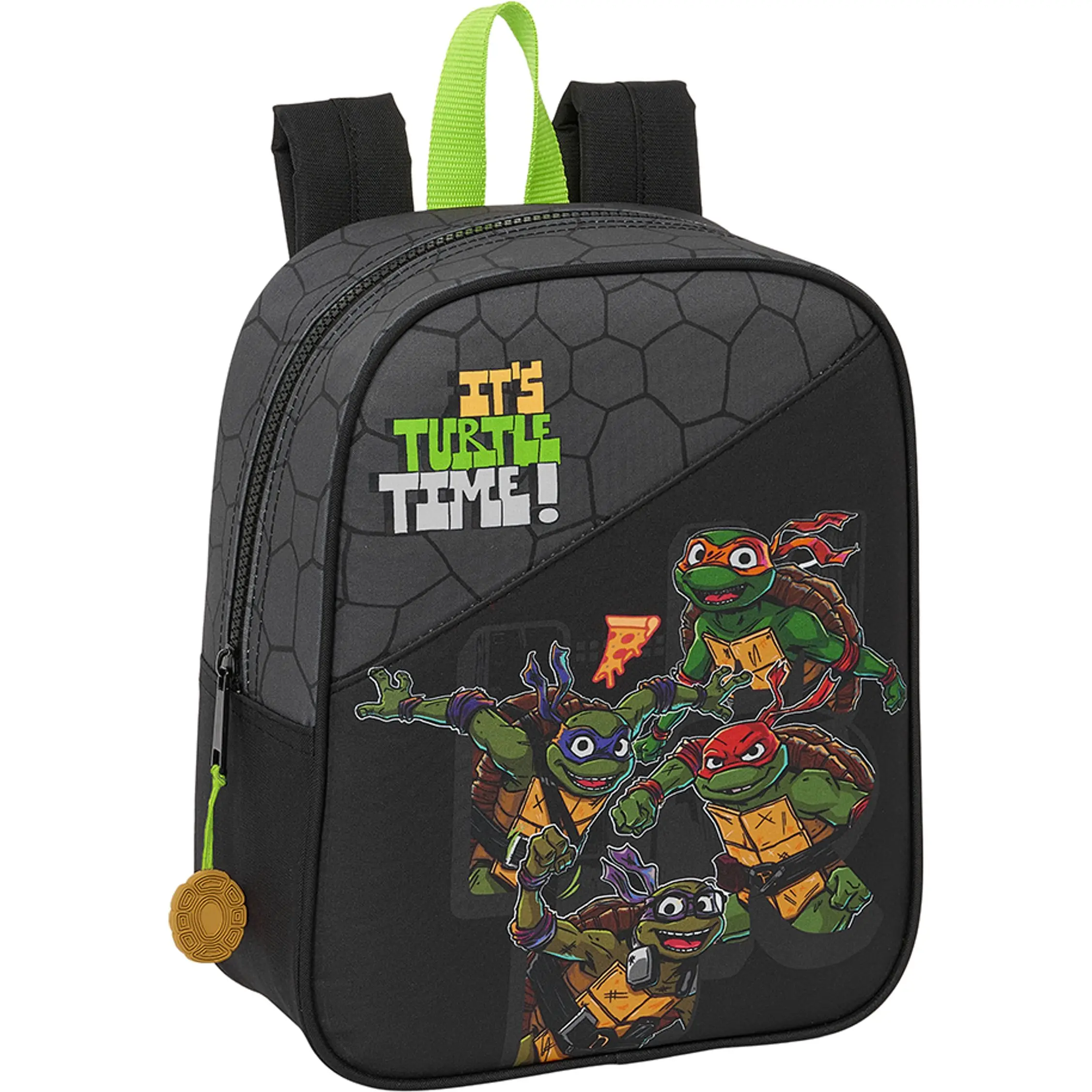 SAFTA  MOCHILA GUARDERIA ADAPTABLE CARRO TORTUGAS NINJA - Mochila Escolar Licencia Oficial - Diseño Ergonómico - Amplio Espacio de Almacenamiento - Bolsillos Multifuncionales