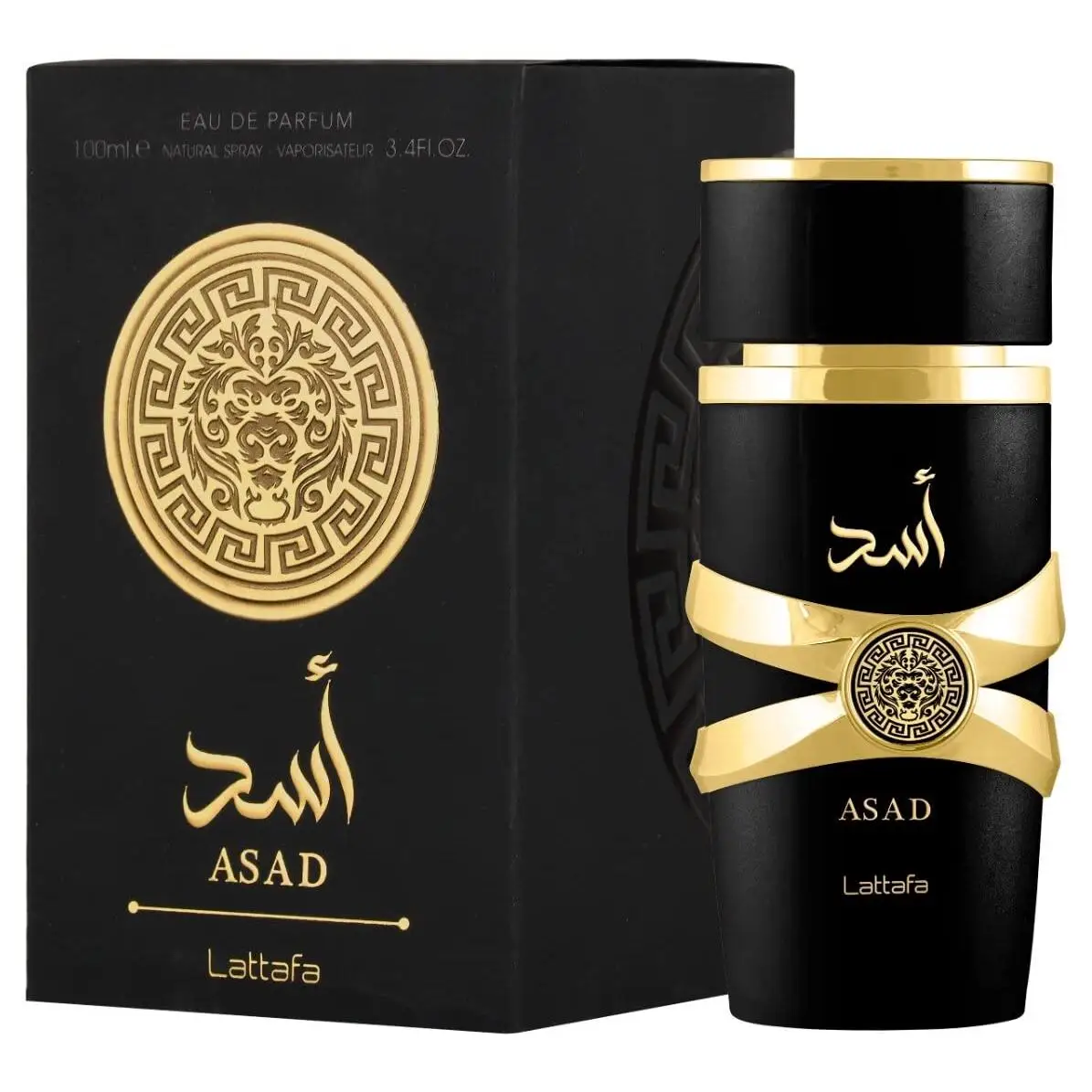 Asad de Lattafa Perfumes - Fragancia Masculina Oriental con Notas de Pimienta Negra, Tabaco y Vainilla, Eau de Parfum para Hombre