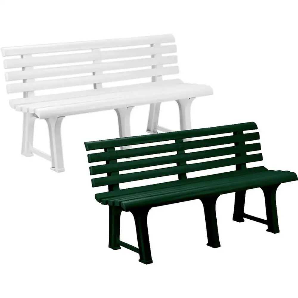 Banco de Jardín Orchidea Sin Brazos en Polipropileno Verde 145x49x74 Cm