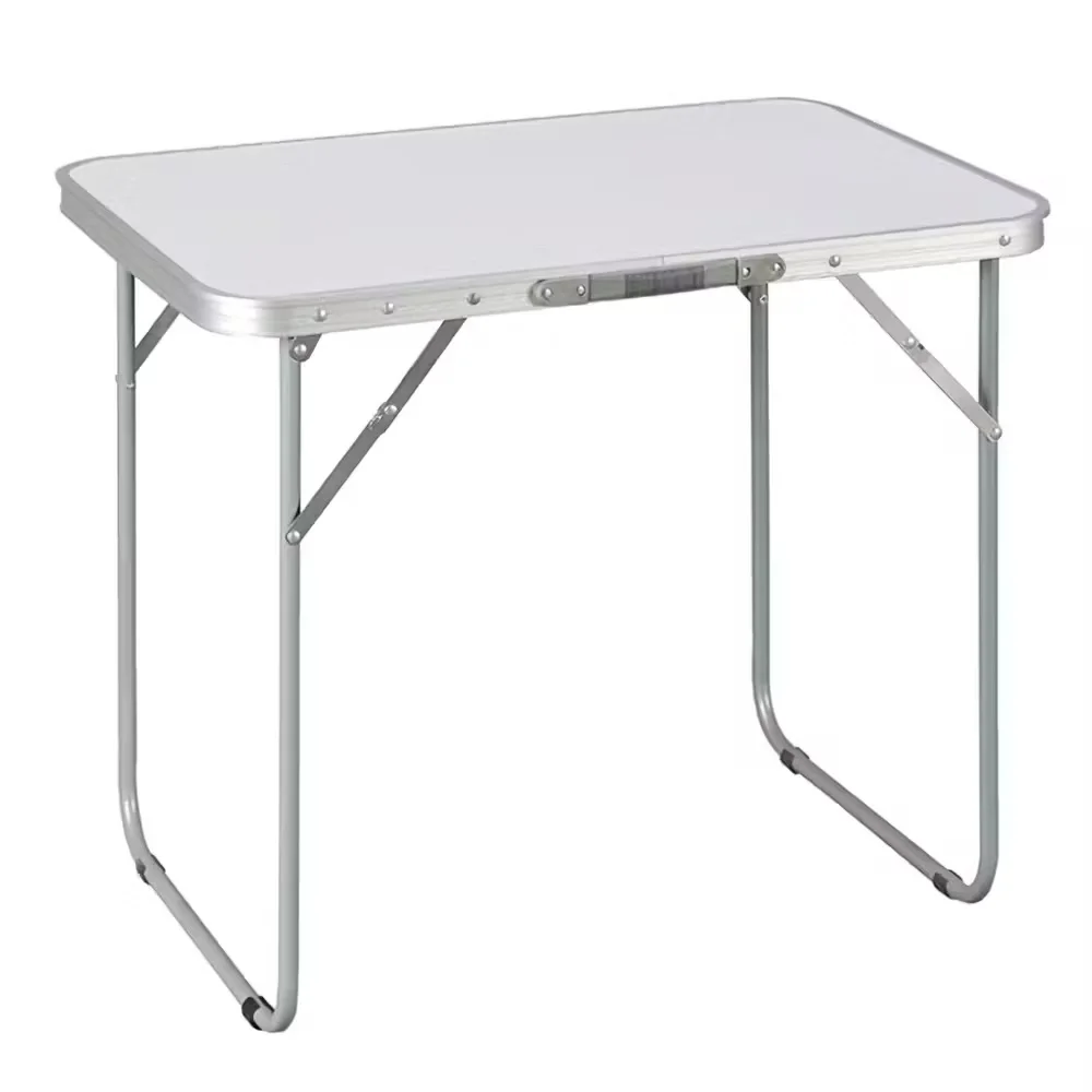 Mesa Playa Plegable Acero 80x60cm,altula 70cm,color blanco pino gris,Ideal para playa, patio, jardin terraza,cm,fespu