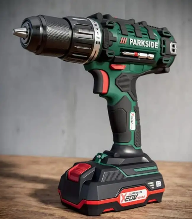 Parkside 20v pabs 20-li e6 cordless drill with battery and charger