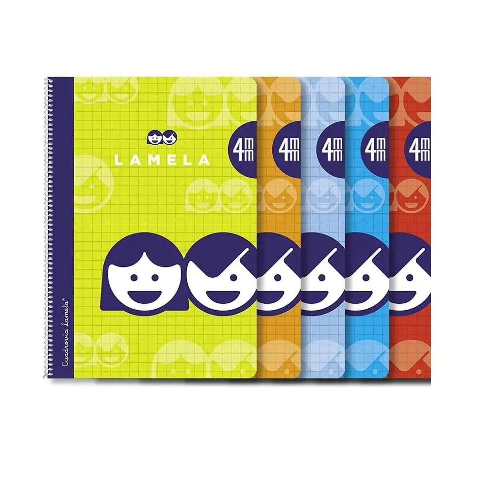 5 pack basic notebook Lamela A4 size FOLIO 80 sheets 4mm, cardboard cover-soft cover-eye!!!