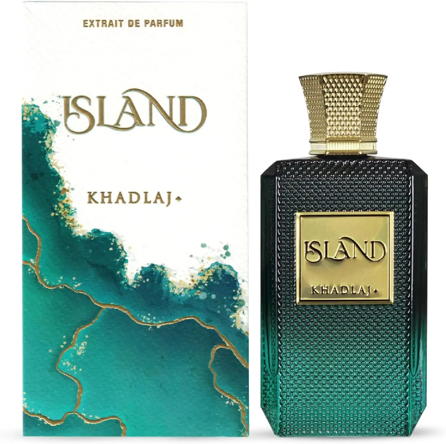 Island Khadlaj Perfumes Eau de Parfum 100ML Unisex | Fragancia Tropical Amaderada 2024 | Piña, Iris, Jengibre y Coco | Fondo de Haba Tonka, Sándalo, Ámbar y Ámbar Gris | Aroma Exótico Duradero