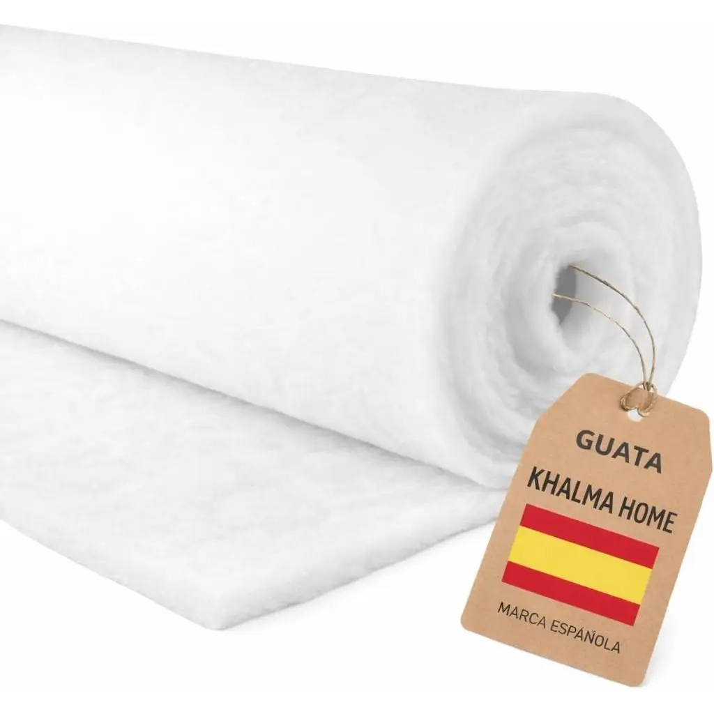 Guata para Acolchar por Metros (200 g/m² – 160 cm Ancho) Relleno de Microfibra Suave y Fino, Ideal para Manualidades, Peluches, Cojines, Almohadas y Edredones.