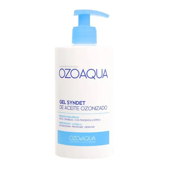 Ozoaqua Gel Syndet de Aceite Ozonizado 500ml – Limpiador Corporal y Facial para Piel Sensible o Atópica