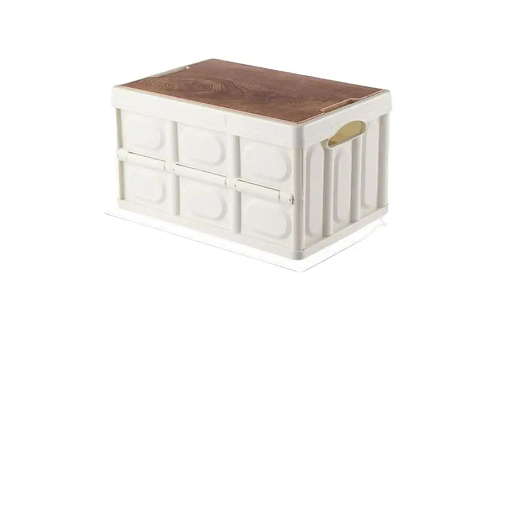 Caja de almacenamiento plegable de plástico para coche, organizador portátil de gran capacidad para libros, juguetes, armario, estuche apilable , aspecto fresco, enfriador para exteriores con bolsa