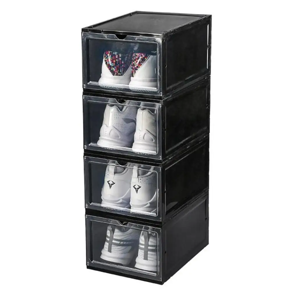 Klappbares Schuhregal für den Haushalt, Schuhkarton, Kunststoffbox, transparente Kunststoff-Aufbewahrungsbox, Schuh-Organizer, Aufbewahrungs-Schuhregal für Basketballschuhe, High Heels
